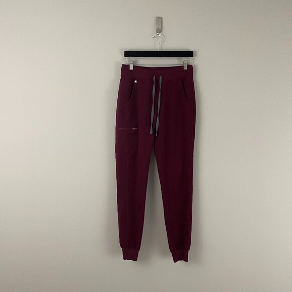 Figs Zamora Jogger Scrub Pants in Burgundy Size Small Tall - Picture 1 of 6